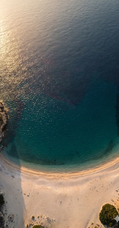 Beach cove and villa aerial