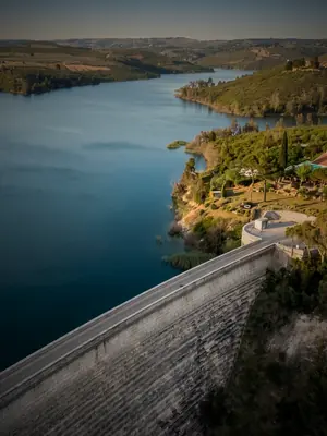 Lake Marathon and the Schinias plain from above